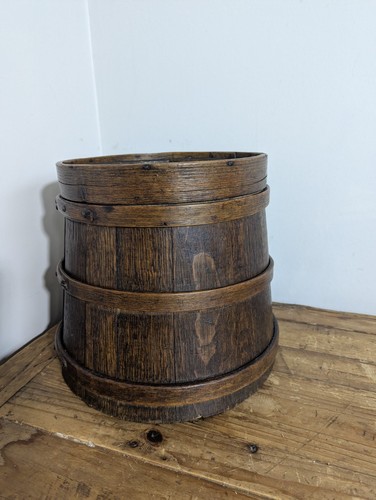 Antique Kitchenalia 19thc Staved Oak & Ash Bound Barrel English C1 - Picture 4 of 23