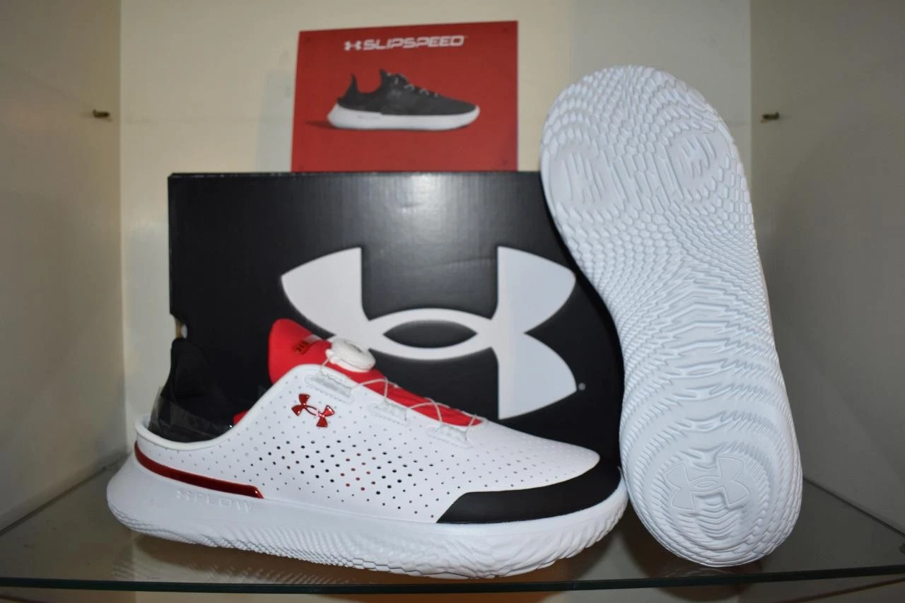 Under Armour SlipSpeed Men's Trainer Shoes SYN 302049 120 White/Red/Black NIB