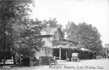 Los Olivos CA California Mattei's Tavern automobiles RPPC Photo Postcard COPY