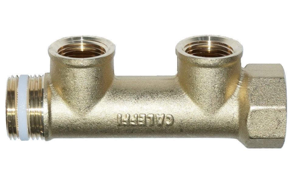 CALEFFI Verteilerrohr Durchgangsverteiler Druckluftverteiler Wasserverteiler 3/4" x 1/2"