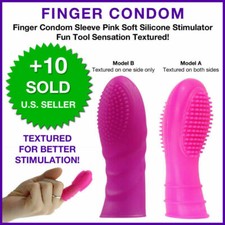 Finger Massager G-Spot Sleeve - Pink Silicone Clitoral Stimulator Soft clit