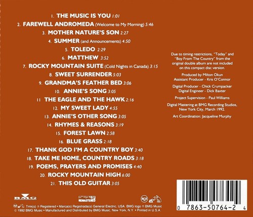 CD Evening with John Denver Thank God I'm a Country Boy Matthew This Old Guitar - 第 6/6 張圖片