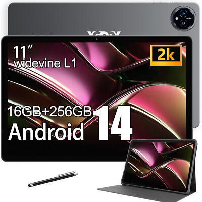 11 in 16GB+256GB Tablet Android 14 Octa core Dual Camera 5G WiFi 6 HD 8000mah 2K