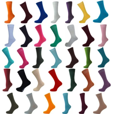 Men 6-11 Fashion Plain Rich Colour Colourful Comfortable Socks 29 colours