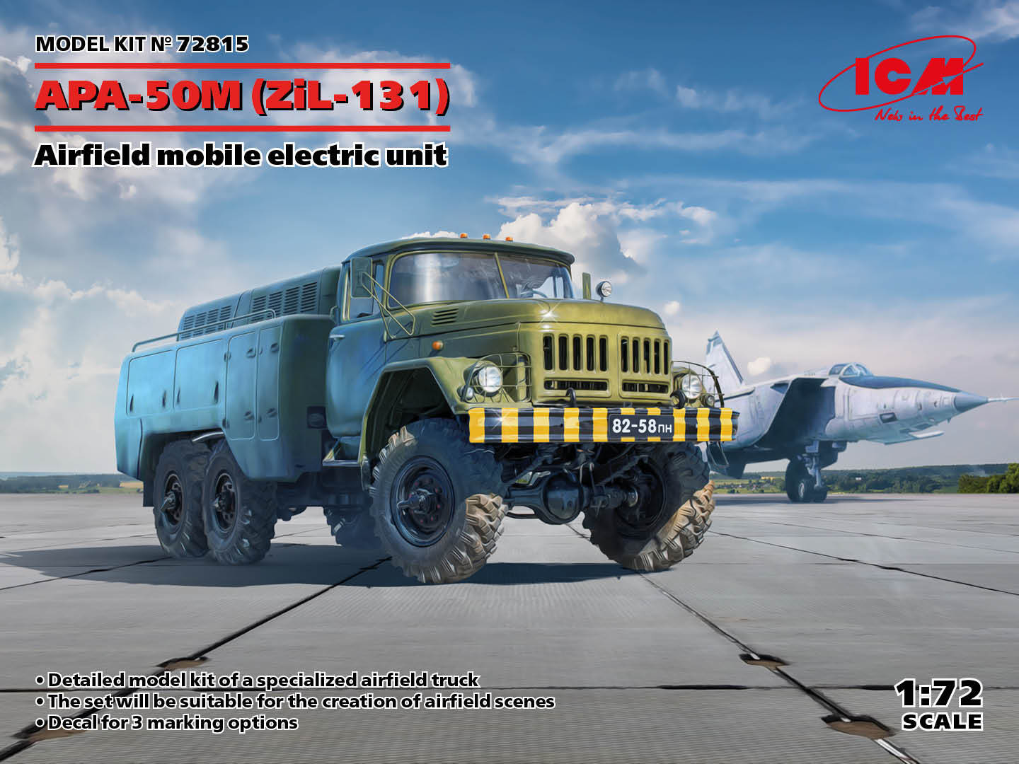 APA-50M (ZiL-131), Airfield Mobile Electric Unit 1:72 Plastic Model Kit ICM