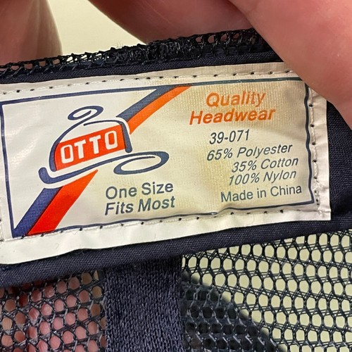 Vintage OTTO Tractor Snapback Hat Mesh Rope Navy Blue Cap OSFM - Picture 10 of 10