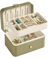    SONGMICS Green Travel Jewelry Box 2-Layer Organizer Case for Earrings  More