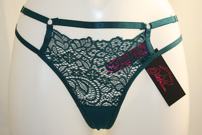 Dita von Teese ~ MAD XXX ~ caged thong BNWT lace Spruce Green