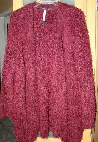 Kensie Burgundy Long Open Front 