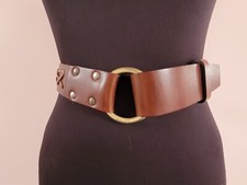 Bally Womens Wide Brown Leather Belt 90 36 Made in Italy Top Condition