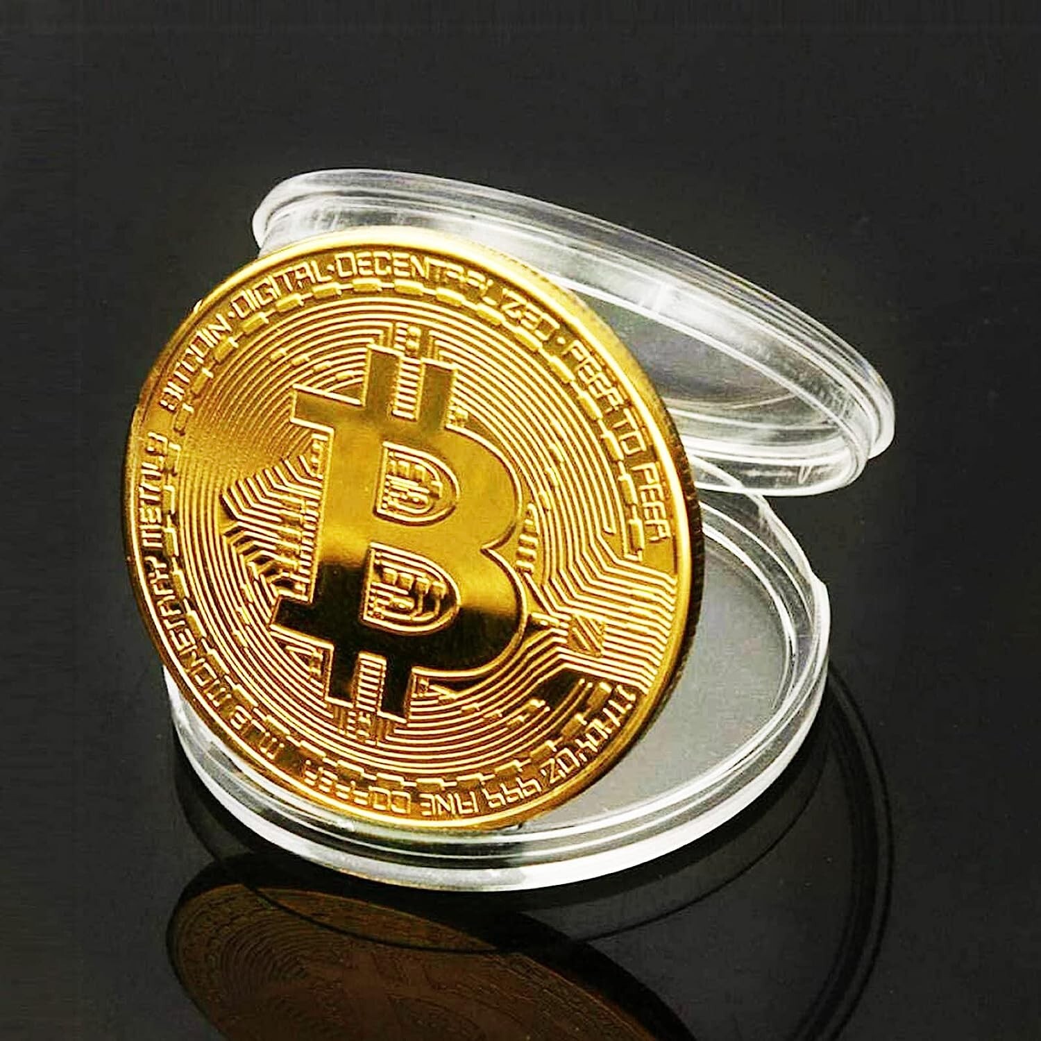 Casascius Physical Bitcoins 10-Piece Physical Bitcoin Commemorative Coin  Set – Gold Plated, Collectible, 2022 Gold Plated Cryptocurrency  Commemorative Coin