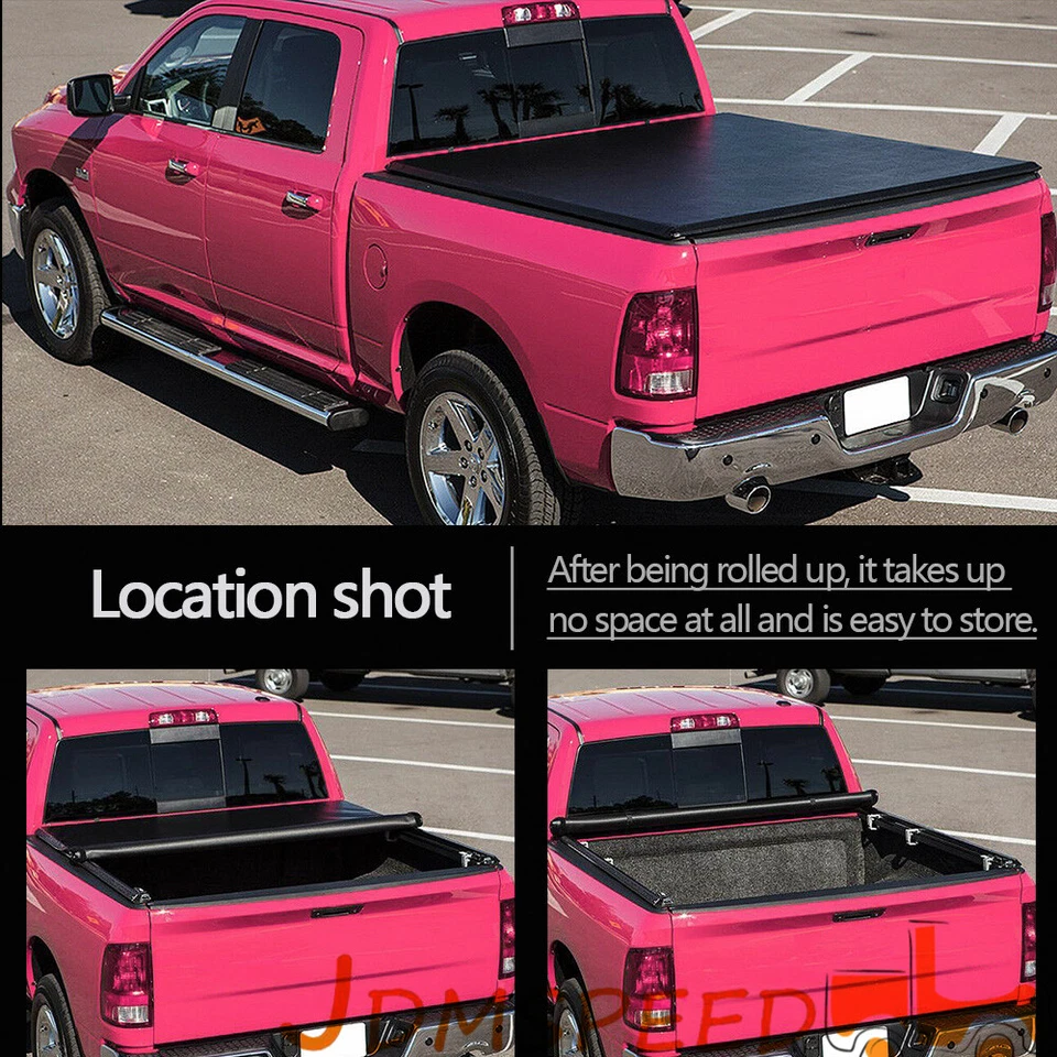 Cubierta Tonneau enrollable suave platón de 6 ft para Toyota Tacoma 2016-2022 Foto 4 de 4