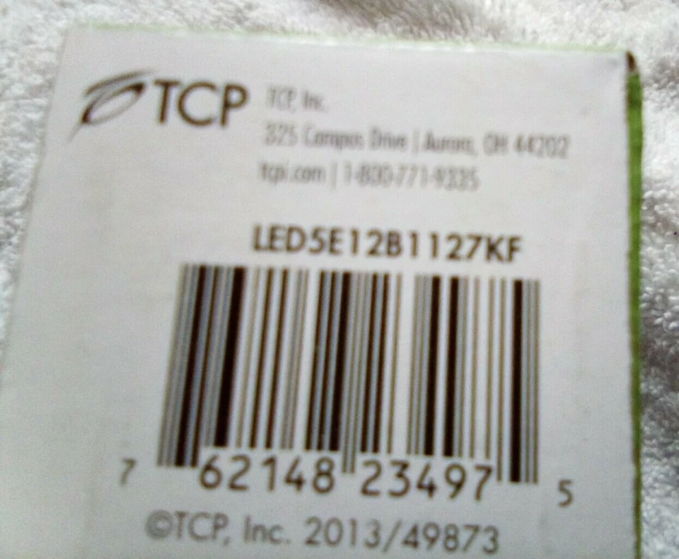 3 LED Light bulbs TCP LED5E12B1127KF 5 Watts 120 Volts E12 Base Dimmable Frosted - Image 2 of 3