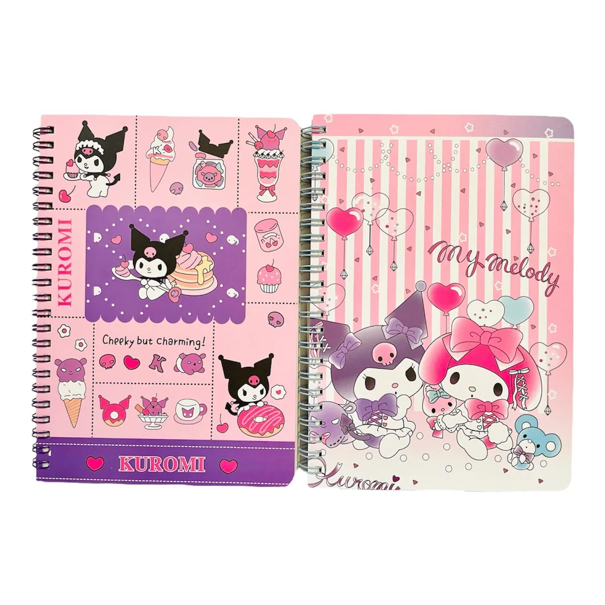My Melody Kuromi Notebook Spiral Memo Writing Pad Set of 2 NEW