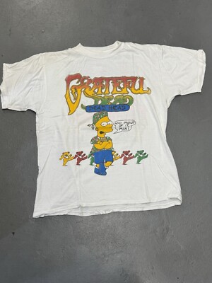 Vintage 1990 Bart Simpson Grateful Dead Shirt Save The Earth Size Large L