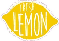 5in X 3.5in Fresh Lemon Vinyl Sticker Car Truck Vehicle Bumper Decal