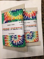 NEW Tie Dye novelty Cotton Fabric 1 Yard Per Pack Pride Rainbow Peace Summer