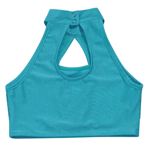 Girls Boys Metallic Tops Ballet Gymnastics Leotard Shirts Vest for Jazz Hip Hop - Picture 49 of 51