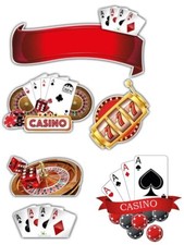 LAS VEGAS CASINO THEME EDIBLE A4 SHEET CAKE TOPPER ICING/WAFA CARD SHEET