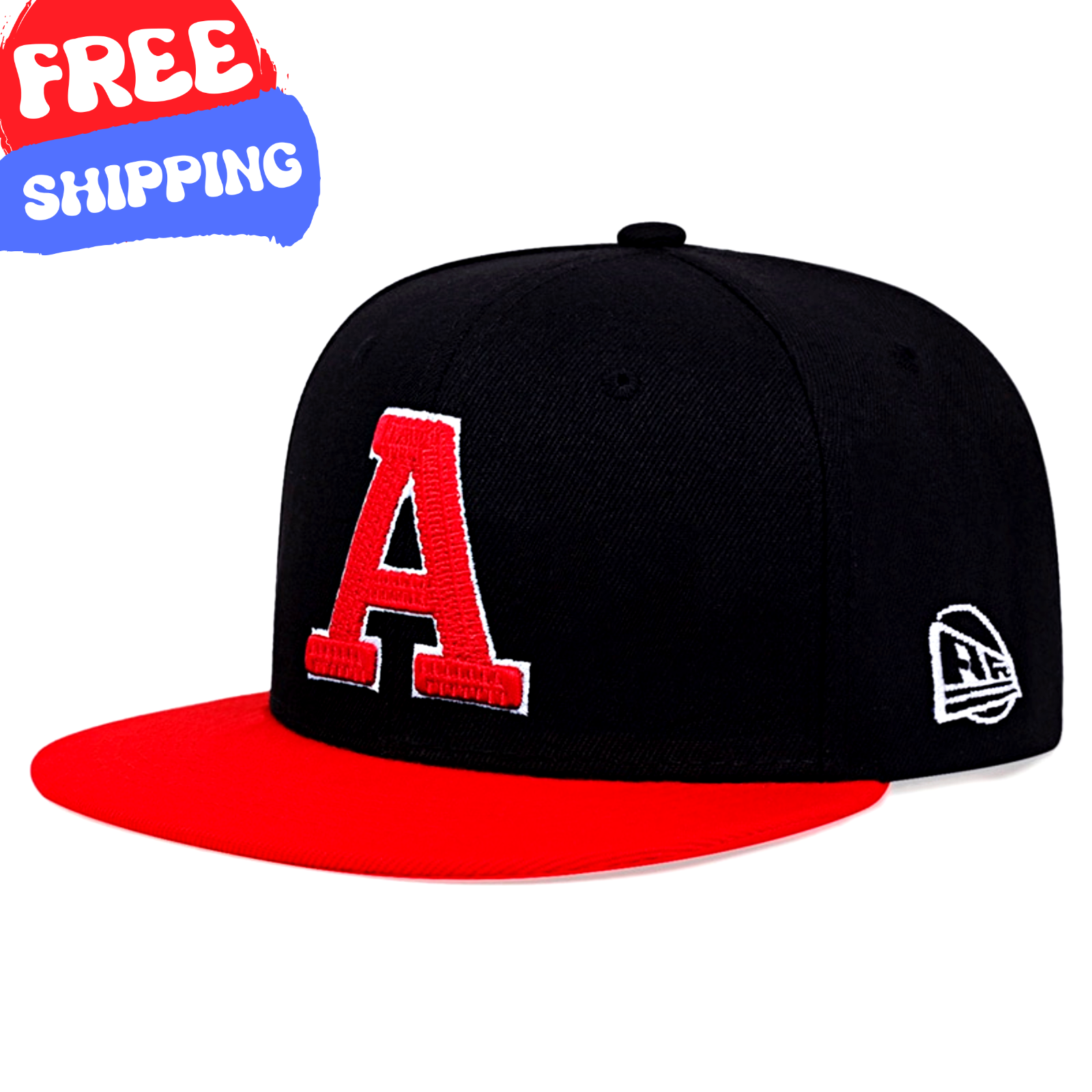 BASEBALL CAP Casual Fashion Outdoor Sun Hat Adjustable Unisex Letter A Black Red