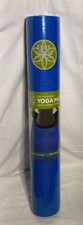 Gaiam Sport Tres Medallion Exercise Padded Roll Up Fitness Yoga Mat 24 x 68 Blue