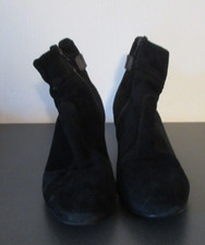 8A/12 Di Lauro Damen Stiefelette schwarz Gr. 38 Velourleder Absatz 5cm