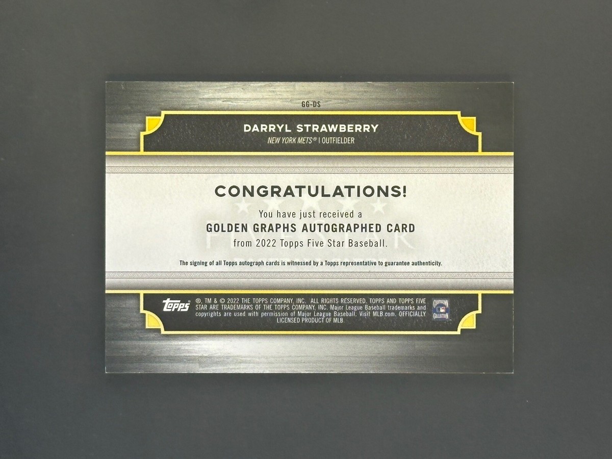 2022 Topps Five Star Golden Graphs Darryl Strawberry Auto /40 New
