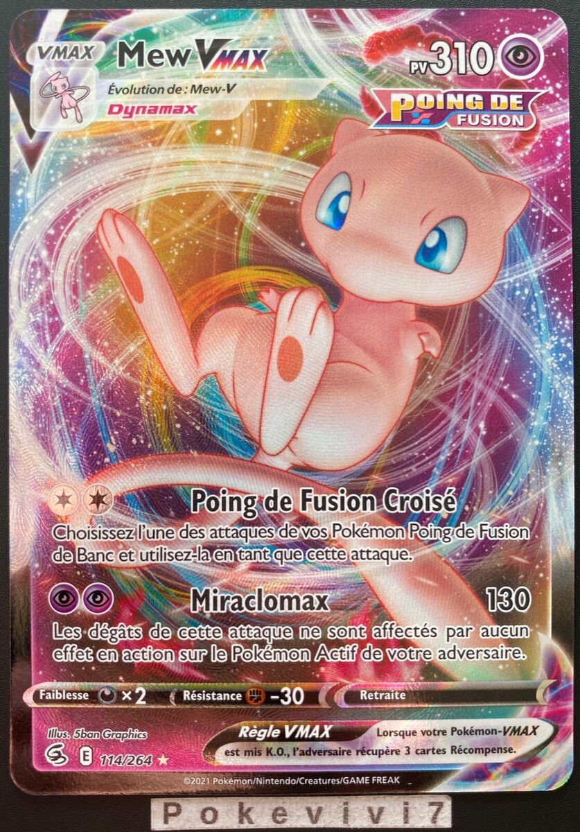 Pokemon Mew VMAX 114/264 Ultra Rare EB08 Epee et Bouclier Poing de Fusion  VF Fra