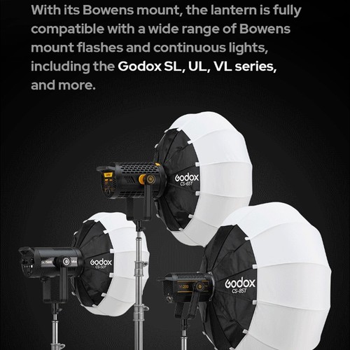 Godox CS-50T 50cm/20inch Lantern Softbox Bowens Mount Soft Boxes with Skirt - Picture 8 of 10