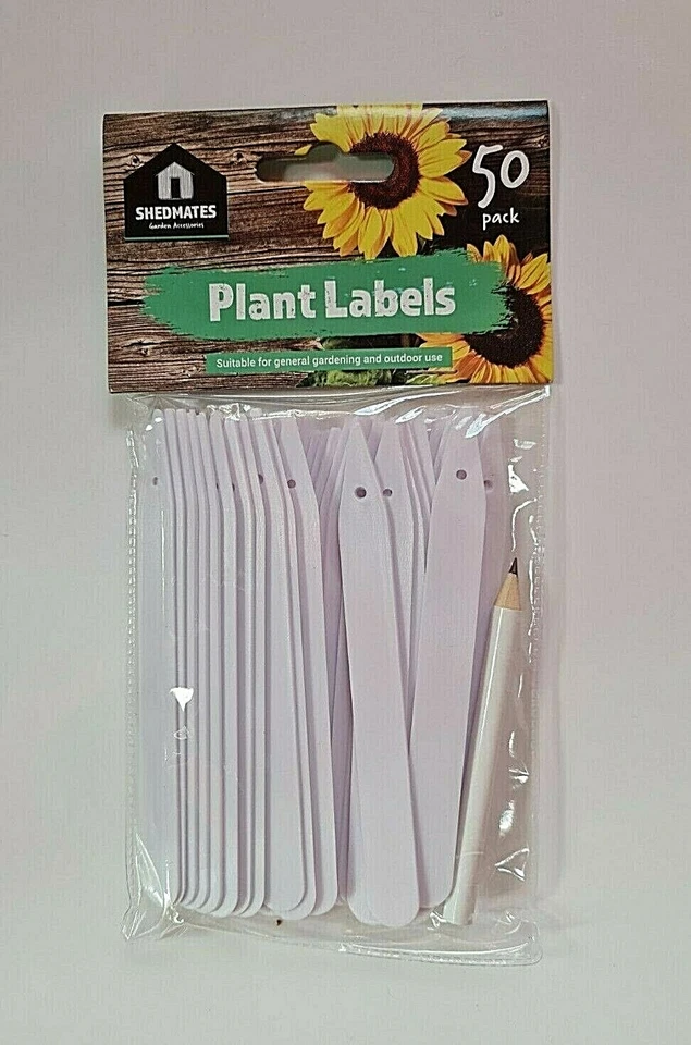 50 Plant Label White Tags Stick Garden Seed Labels Pot Tray Markers Greenhouse
