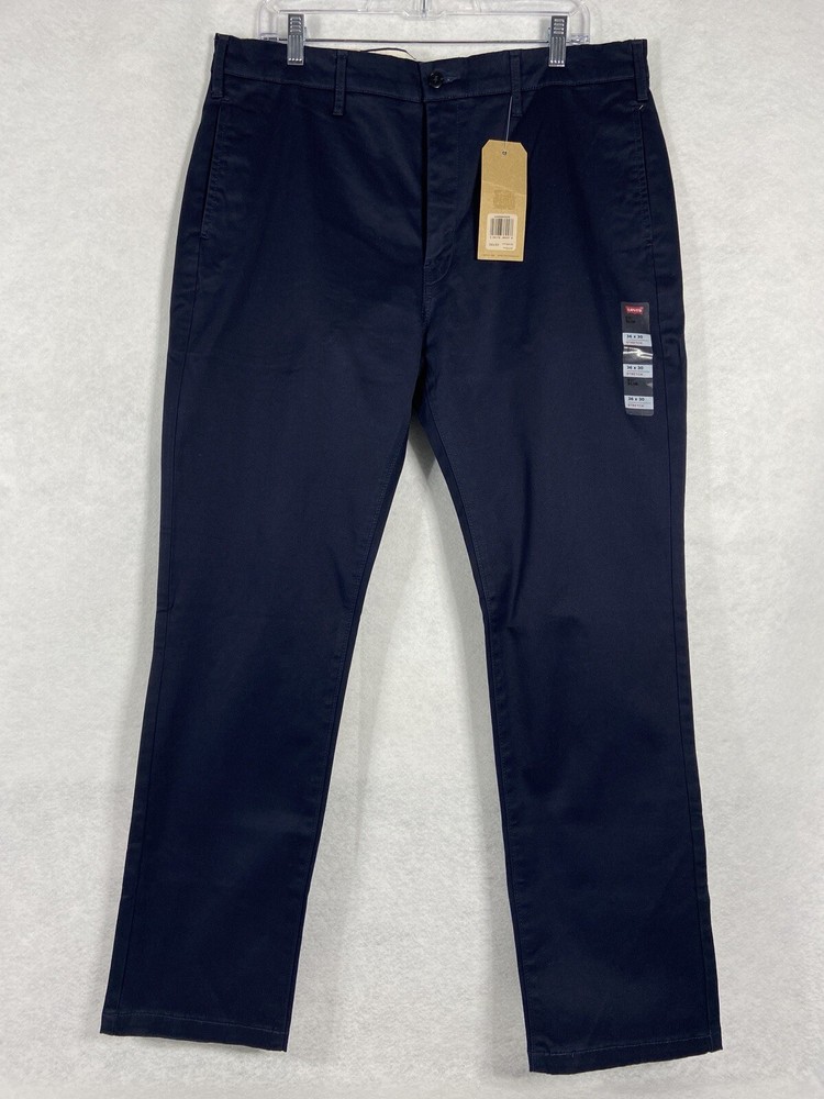 Levis 511 Mens Slim Stretch Chino Pants 36x30 Blue Flat Front Cotton  