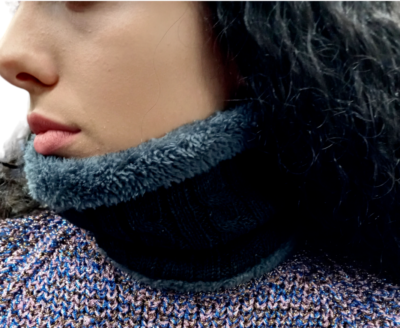 Sciarpa donna invernale scaldacollo da fascia tubolare pile lana