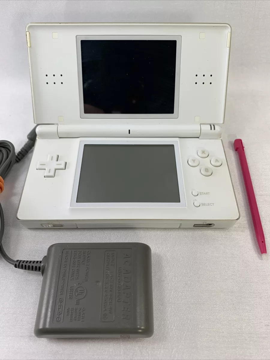 Nintendo DS Lite Crystal White Box Console with Charger Tested Working