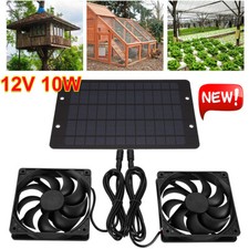 Solar Powered Fan Kit 10W Solar Panel Waterproof Fans for Outside Chicken Coops