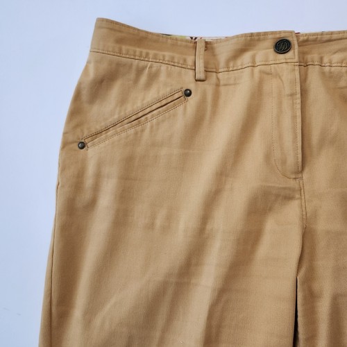 Tommy Bahama Womens Stretch Capri Pants Mid Rise Button Detail Size 14 Yellow - Picture 2 of 23