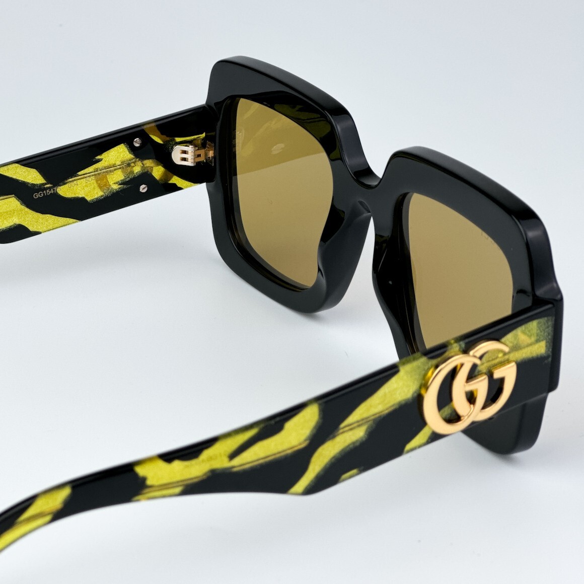 NEW Gucci GG1547S 004 Black Brown Women Square Sunglasses GG