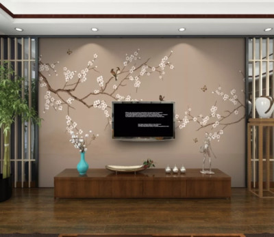 3D Brown Flower Branch G5441 Wallpaper Wall Murals Removable Self-adhesive Honey