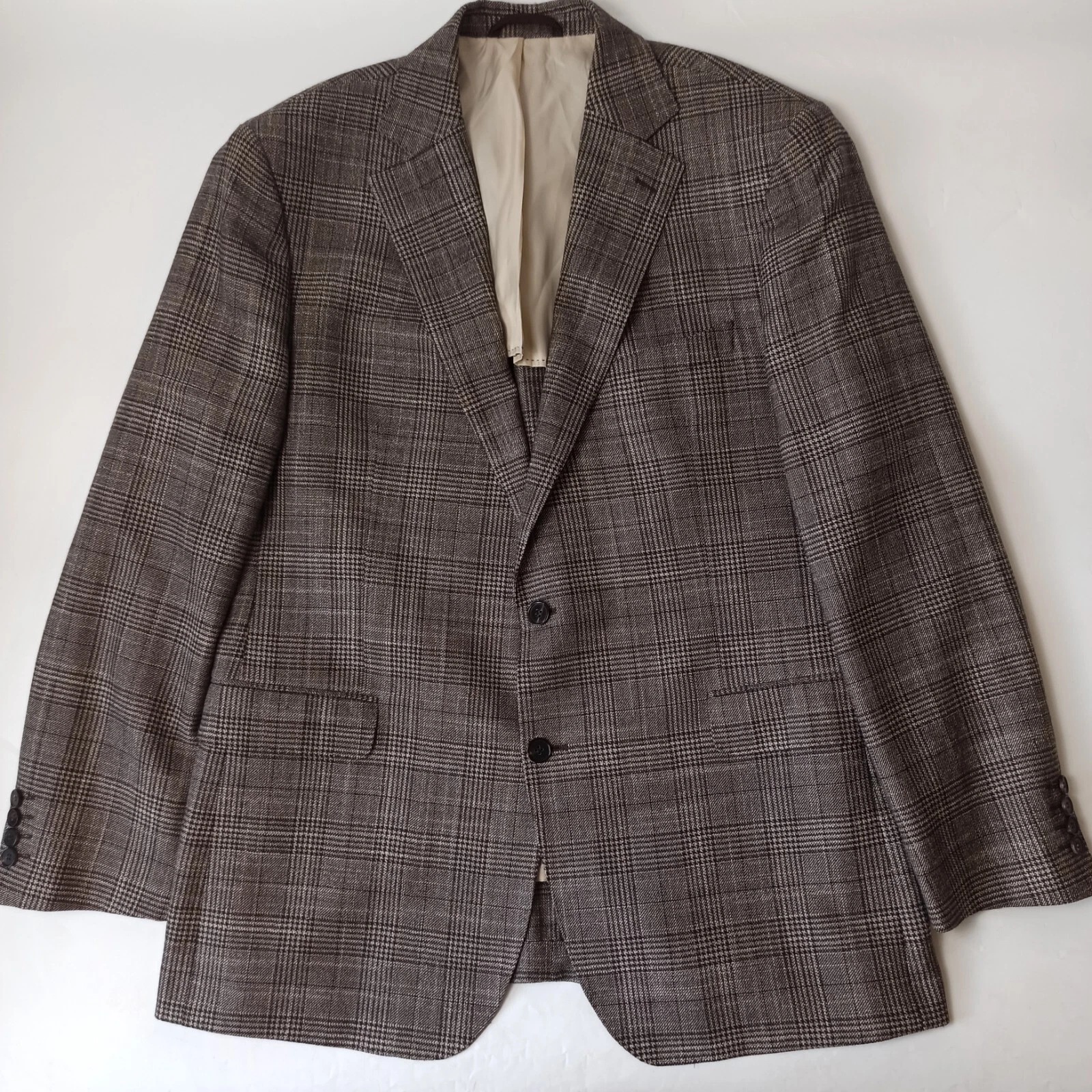 Moss 1851 London Men's Wool / Silk Houndstooth Check Jacket - Brown - Size 44
Opens in a new window 