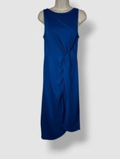 Ralph Lauren Women's Blue Sleeveless Twist Sheath Dress Size 4