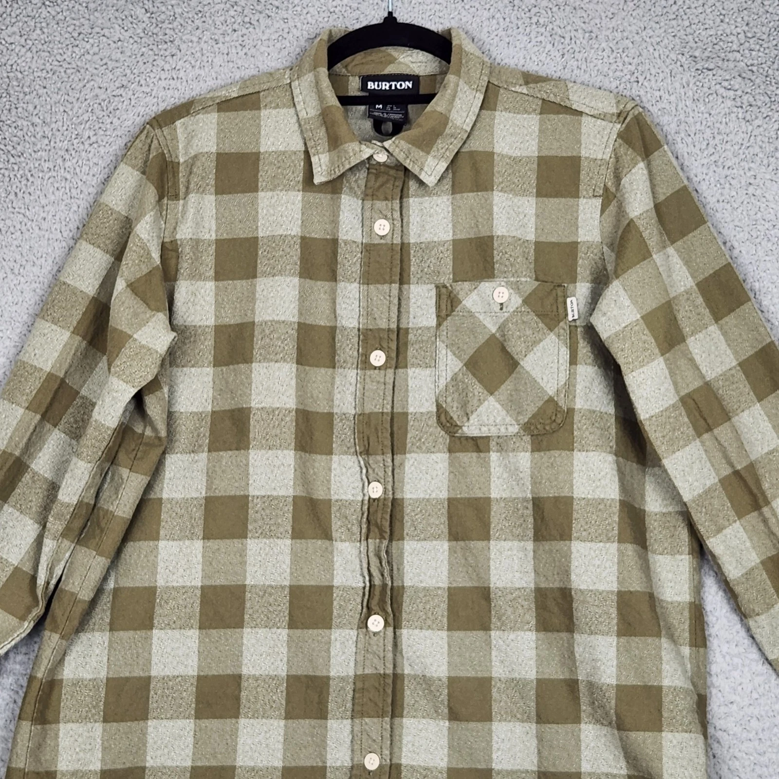 burton grace flannel organic cotton plaid pocket shirt