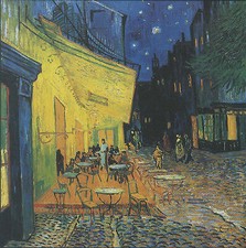 Das Cafe Vincent van Gogh Strasse Tische Stühle Kunstdruck Plakat Poster 329