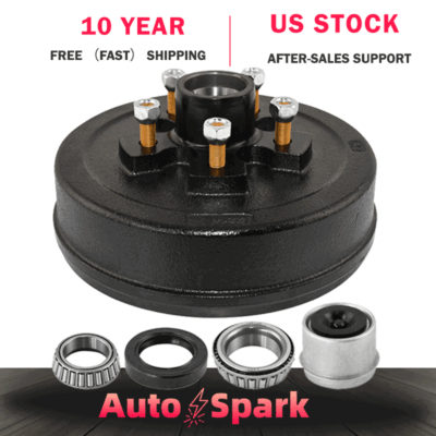 #ad 10quot; X 2 1 4quot; Trailer Electric Brakes Hub Drum Kit 5 on 4.5quot; For 3500 lbs 5Lug $51.50