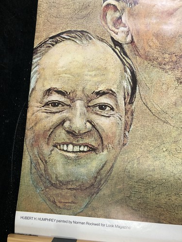 VINTAGE 1968 NORMAN ROCKWELL ART POSTER HUBERT H. HUMPHREY FOR LOOK MAGAZINE - Picture 5 of 5