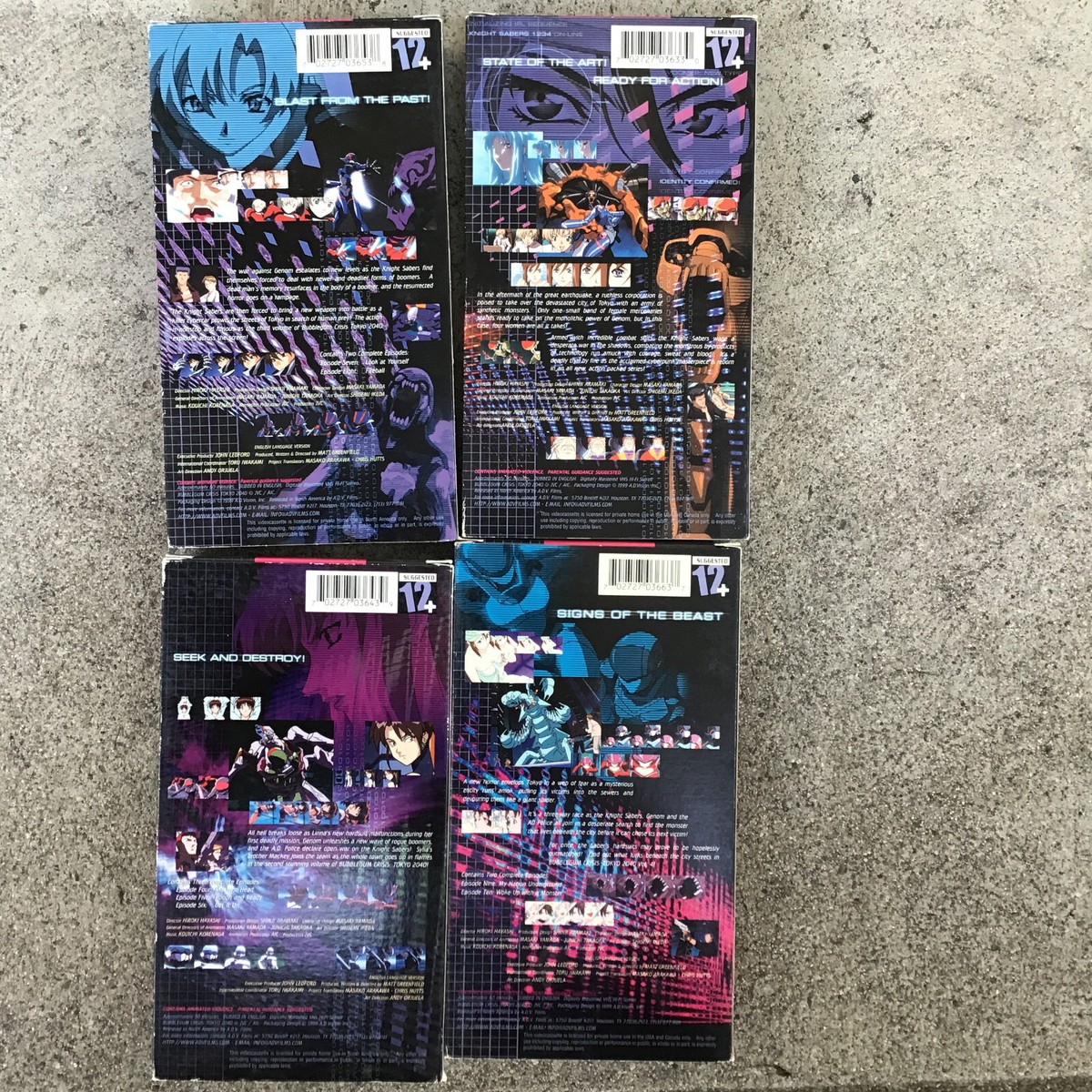 Bubblegum Crisis Tokyo 2040 Set Volume 1-4 VHS English | eBay