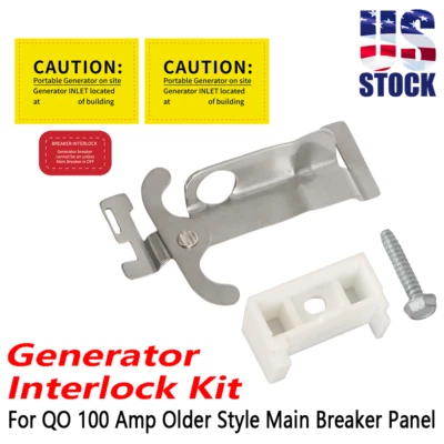 VROOMAUTOLY US Generator Interlock Kit For QO 100Amp Older Style Main Breaker Panel Rebuild