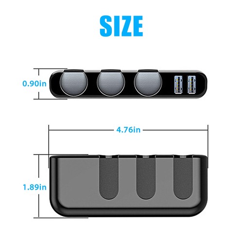 3 Way Car Cigarette Lighter Socket Splitter USB Fast Charger Power Adapter 12V - Picture 9 of 10