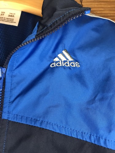 adidas blue lightweight full Zip jacket boys size 3T - Picture 3 of 4