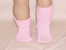 PINK SOCKS FIT 18" GIRL DOLLS 3 INCHES LONG NEW GENERIC