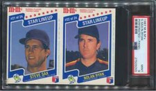 PSA 9 MINT 1987 M&M'S NOLAN RYAN / STEVE SAX PANEL 05055 ASTROS HOF DODGERS B211