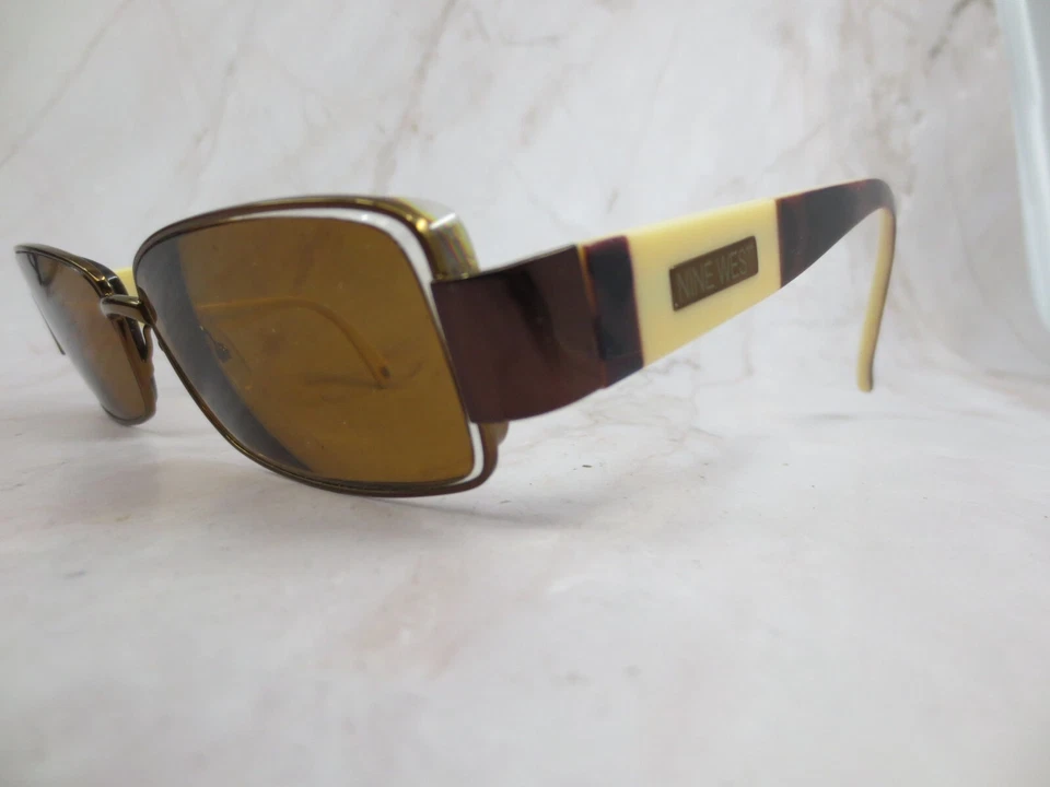 Gafas de sol Nine West marco L6E 02 para hombre lentes marrones metal borde completo 56-16-135 Foto 2 de 4